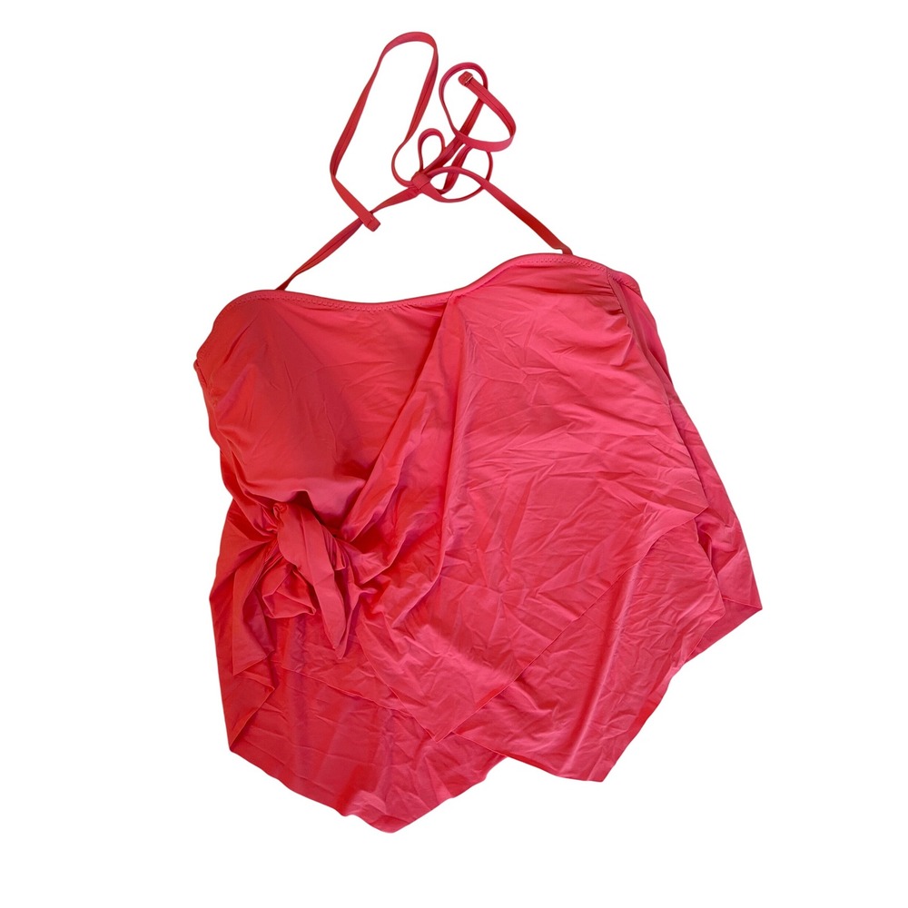 BECCA ETC Coral Sample Piece Asymmetrical Tankini Plus Size 0X